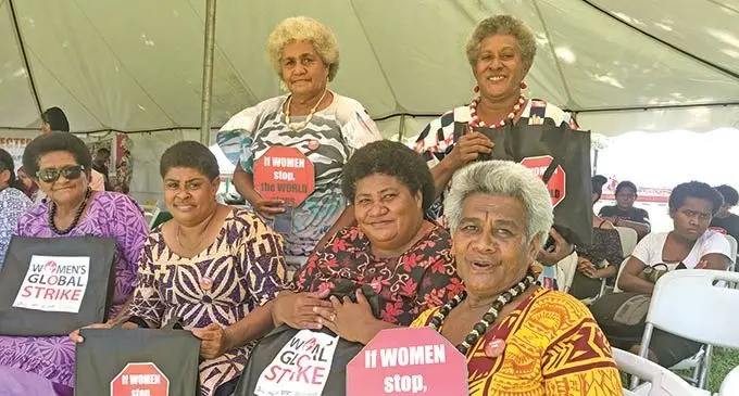 The women from Nadroga/Navosa Soqosoqo ni Marama during the Fiji Women’s Rights Movement concert on March 8, 2021 at Ratu Sukuna Park. Photo: Wati Talebula-Nuku.