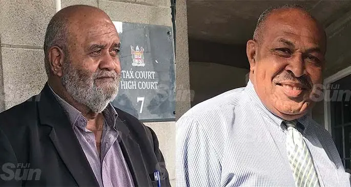 Peniasi Kurivitu Kunatuba and Ifereimi Vasu outside the Fiji Court of Appeal in Suva on June 17, 2020. Photo: Ashna Kumar