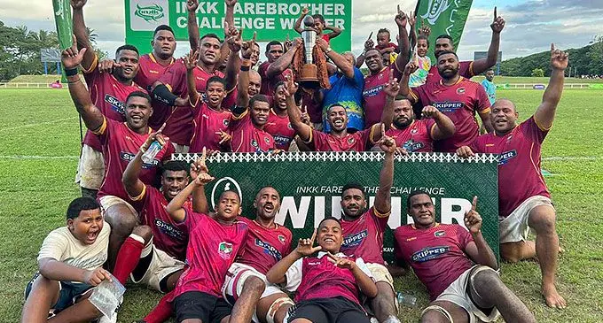 Fiji Pine Lautoka rugby players, officials and supporters after the win over FMF Suva at Lawaqa Park, Sigatoka, on May 18, 2024. Photo: Waisea Nasokia 