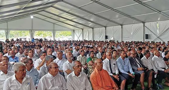 Friends and loved ones of the late Vinod Chandra Patel during the funeral service at the Vinod Patel ground in Ba on January 9, 2024. Photo: Salote Qalubau