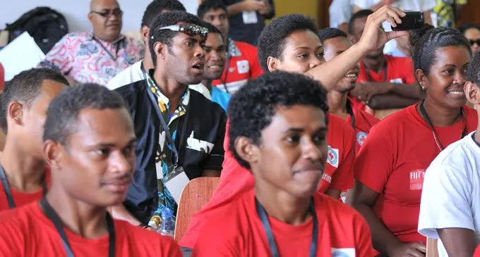 Youth volunteers at the opening of the Fiji Red Cross Society’s first National Youth Summit at the Southern Cross Hotel in Suva last Friday.  