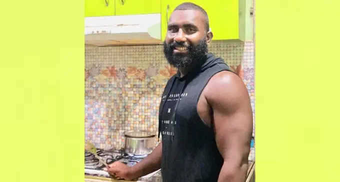 Kaiviti Silktails   second row forward Jowasa Drodrolagi learning how to cook at his home on April 22,2020.Photo:Supplied