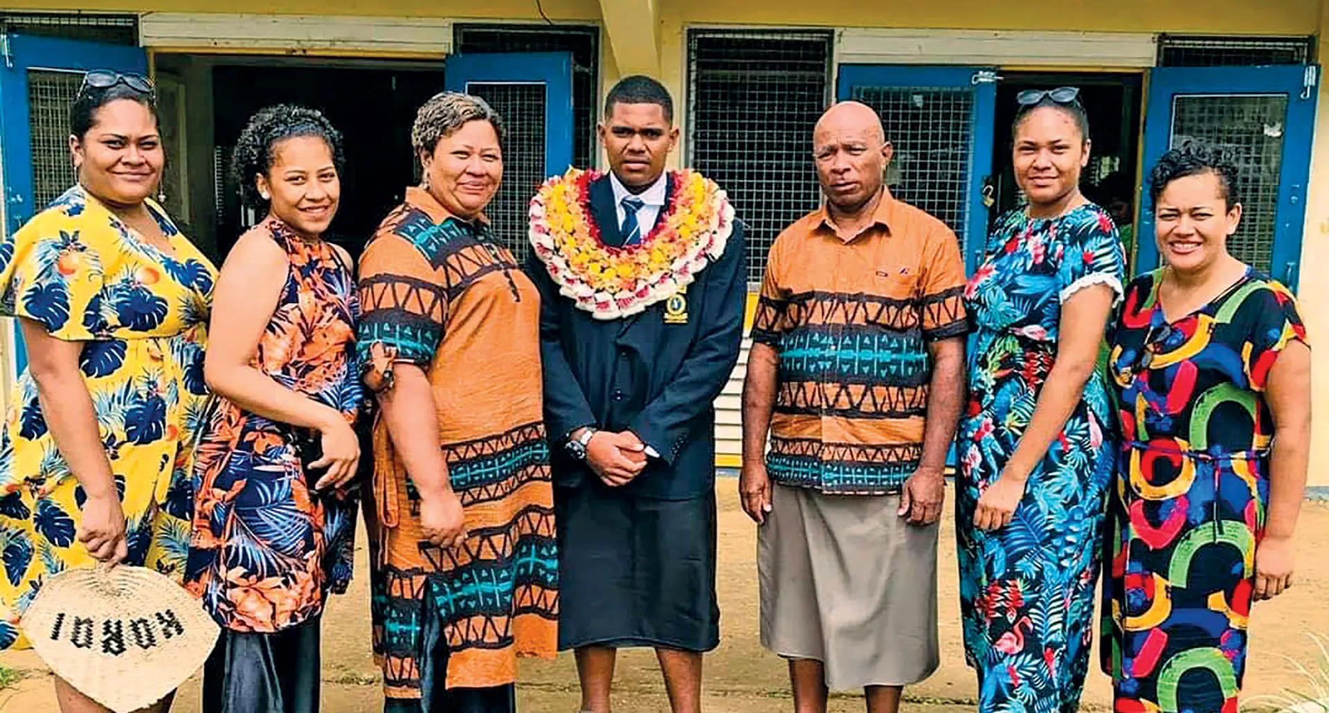 Mele Koroi(third from left) with her family.