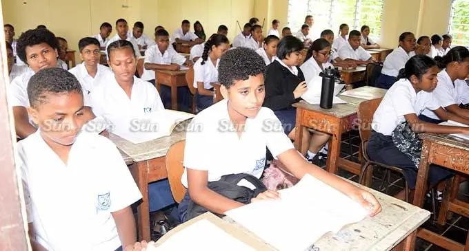 Year 9 students Oof Nakasi High School during first day of school on January 30, 2024. Photo: Ronald Kumar
