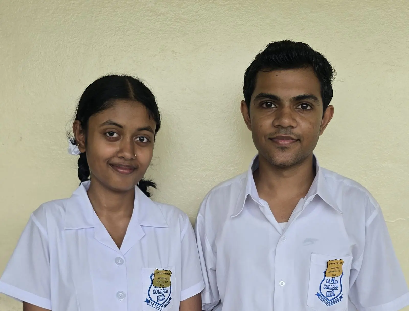 Labasa College head girl Nimisha Smiti Dayal and head boy Suryansh Chand.