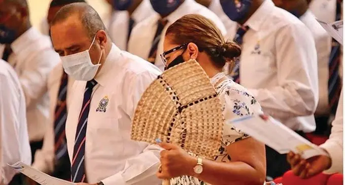 Left Commissioner of Police Sitiveni Qiliho attending the Ratu Sukuna Bowl Thanksgiving Service at the Suva Civic Centre on December 12,2021. Photo: Fiji Police