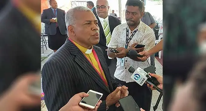 Methodist Church in Fiji and Rotuma general secretary, Reverend Dr Semisi Turagavou during a media briefing on their annual conference at Funival Park in Suva on October 11, 2022. Photo: Ronald Kumar