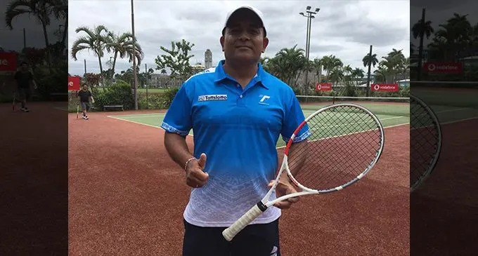 Shalend Singh at the Paradiso Restaurant’s tennis court in Suva on September 30, 2023. Photo: Ioane Asioli 