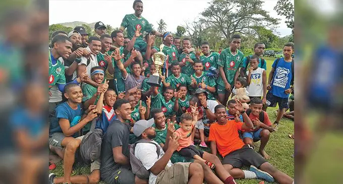 Bua Central College Under-19 rugby team at the All Saints Secondary School ground in Labasa on September 3, 2022 after their win.Photo: SUPPLIED 