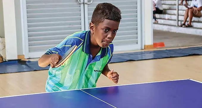 Marshall Dorovolomo at the Fiji Junior open and para table tennis championship on January 27, 2024. Photo: Ioane Asioli
