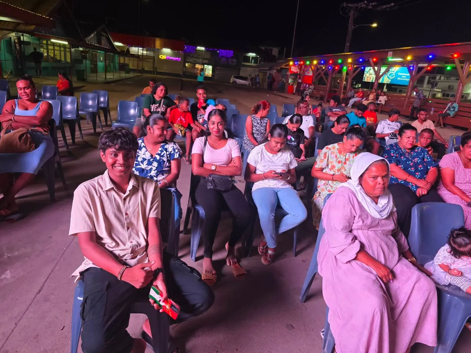 Labasa New Year's street party, crowd, love and peace