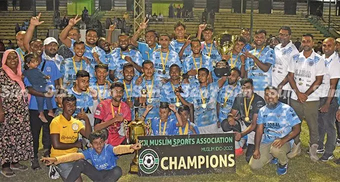 Maigania players, officials and supporters after winning the Digicel Fiji Muslim Sports Interdistrict Championship at Prince Charles Park, Nadi, on June 12, 2022. Photo: Waisea Nasokia