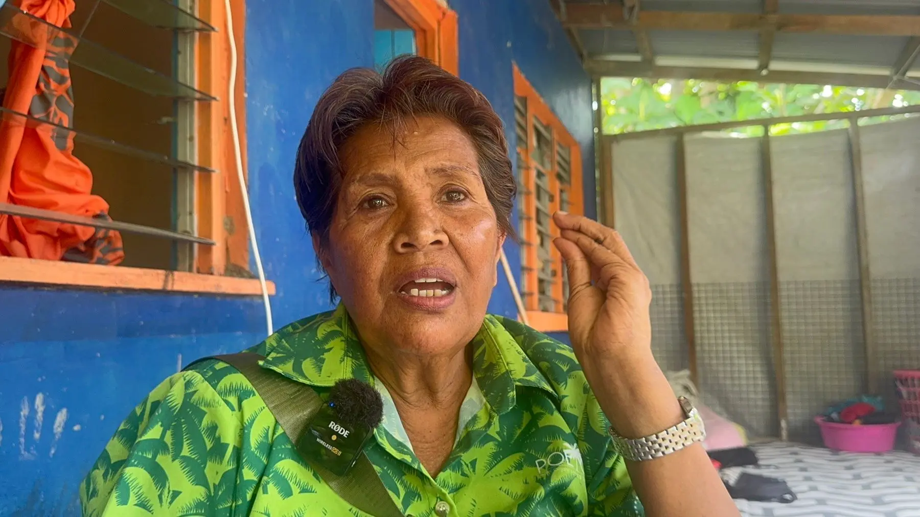 Terikano Takesau, founder of Banaban Virgin Coconut Oil, during an interview with this masthead on Tabwewa village on December 17, 2025.