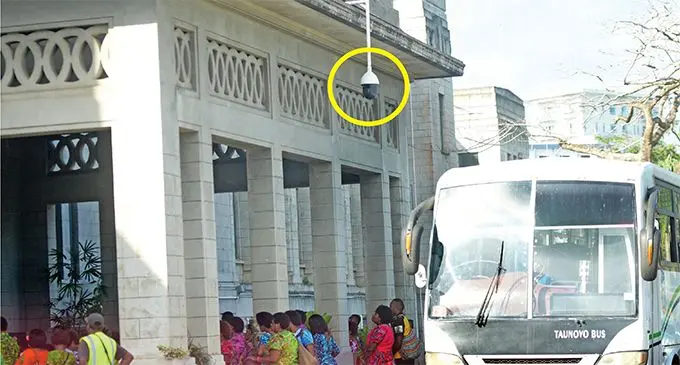 The CCTV camera outside Parliament House, Constitution Road, Suva. Photo: Ronald Kumar