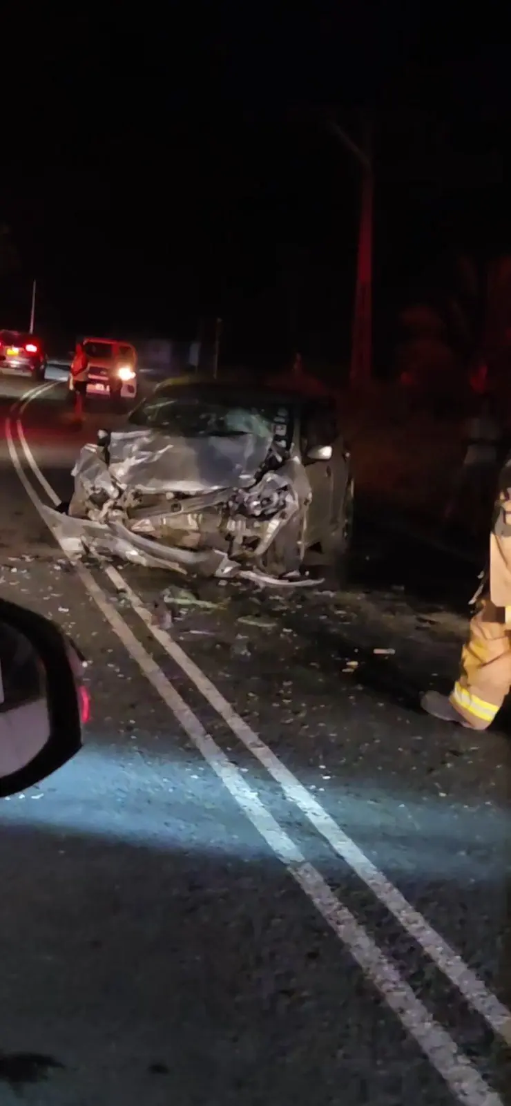 The accident scene along Queens Road at Wainigasau near Lami on February 18, 2026.