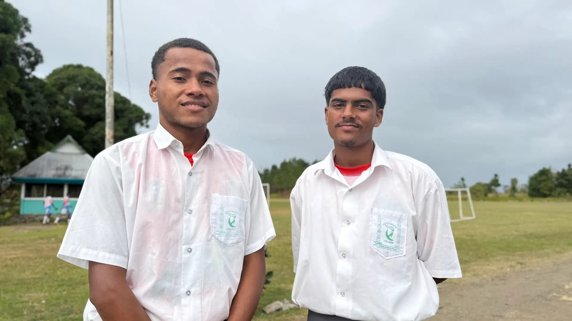 From left: Jovesa Uqe and teammate Ryan David at Labasa Muslim College on June 23, 2026. 