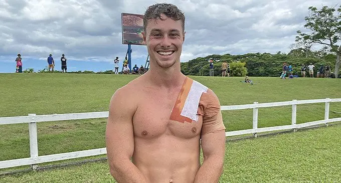 Australia Select sevens player Connor Hickey at the McDonald’s Fiji Coral Coast 7s at Lawaqa Park, Sigatoka on January 17, 2025. Photo: Ioane Asioli