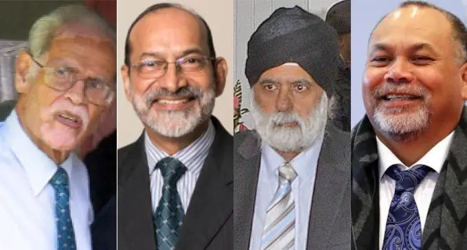 L-R: Pro Chancellor Winston Thompson, Professor Rajesh Chandra, Vice Chancellor Professor Pal Ahluwalia, President Lionel Aingimea