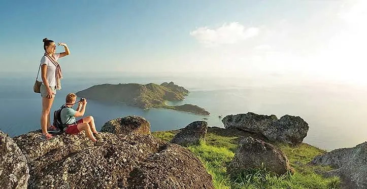 Tourists explore Fiji.