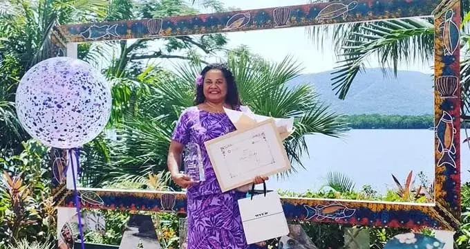 Kesa Dibabale Strieby is the first Pacific Islander to win the International Women’s Day award in Cairns, Australia.
