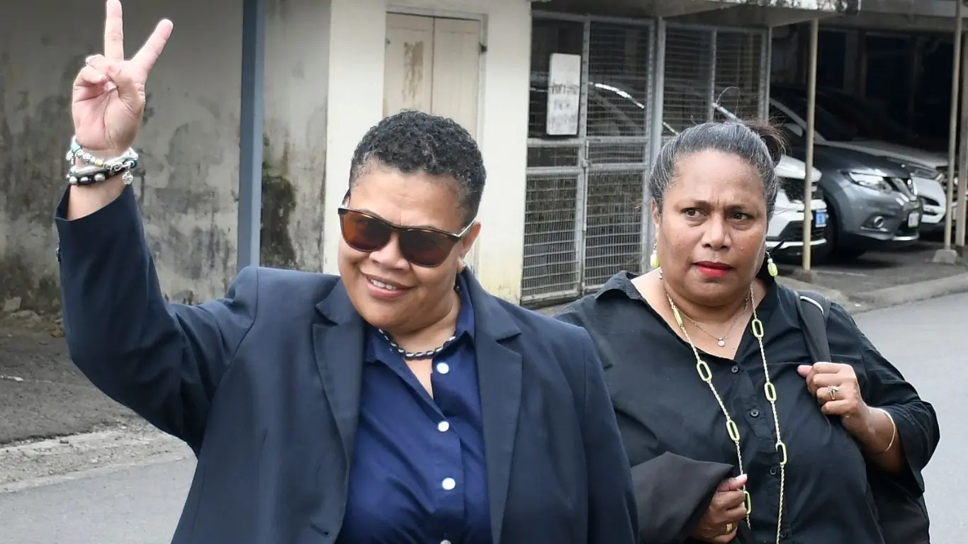 Lawyers Taniya Waqanika and Barbara Malimali outside the Suva Courthouse September 23, 2026. 