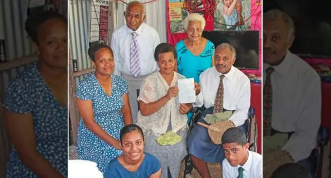 Epeli Vateitei and Litia Suguta, with family members during their wedding in Gau on February 26, 2023. Photo: Josefa Babitu