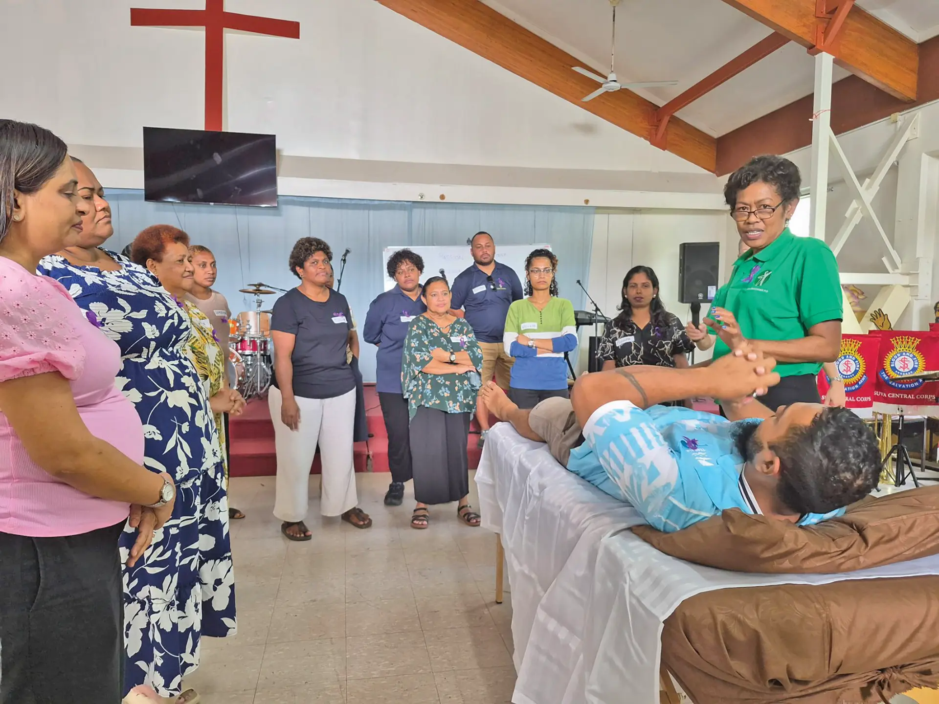 Demonstration of carers at Colonial War Memorial Hospital during the Fiji Stroke Observance Day on May 23, 2026.