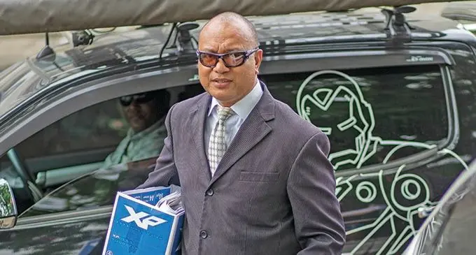 Freesoul real-estate lawyer David Toganivalu on his way to their court hearing in Suva on the December 3, 2020.  Photo: Leon Lord 