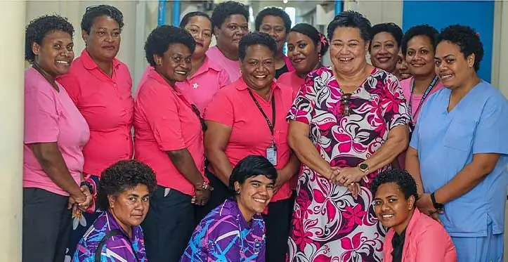 Women CID officers donated dignity packs to the Colonial War Memorial Hospital in Lancaster Ward, in commermoration to Pinktober.