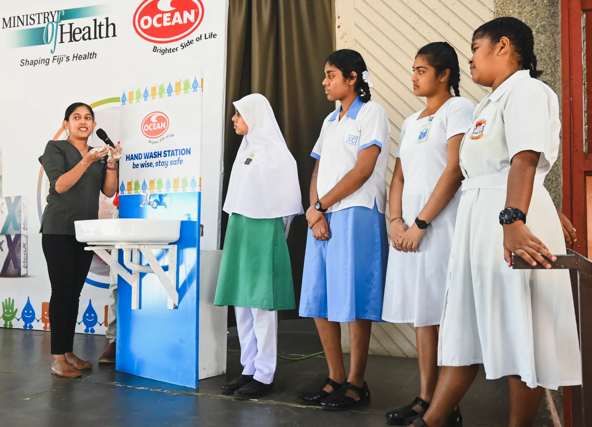 School students of west schools during the Global Handwashing Day 2026 at Girmit Centre in Lautoka. 