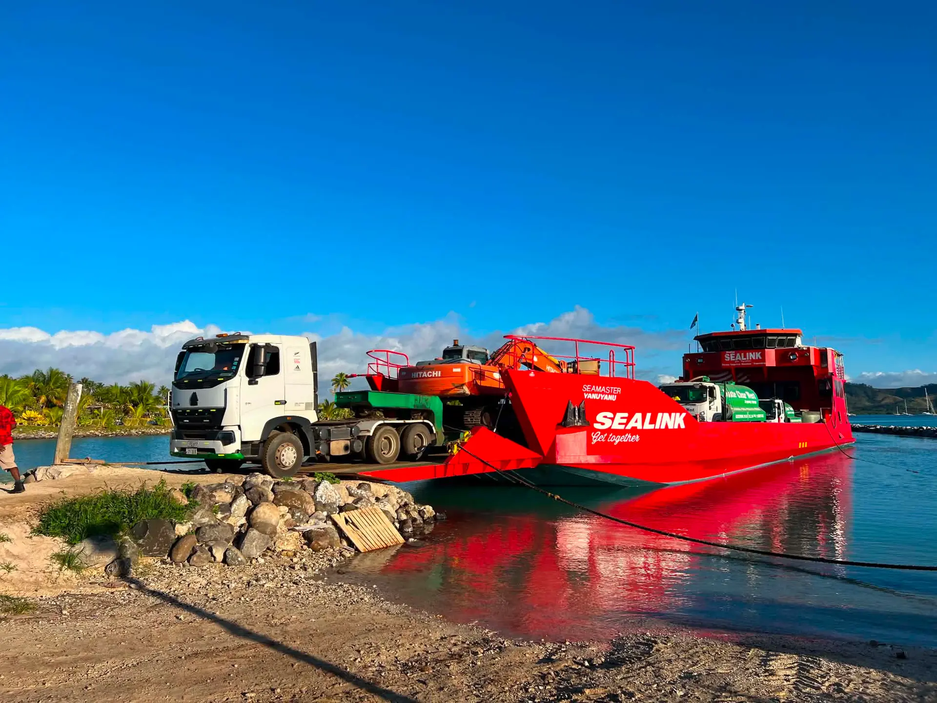 Prestige Sealink Fiji vessels docked at the wharf in Lautoka