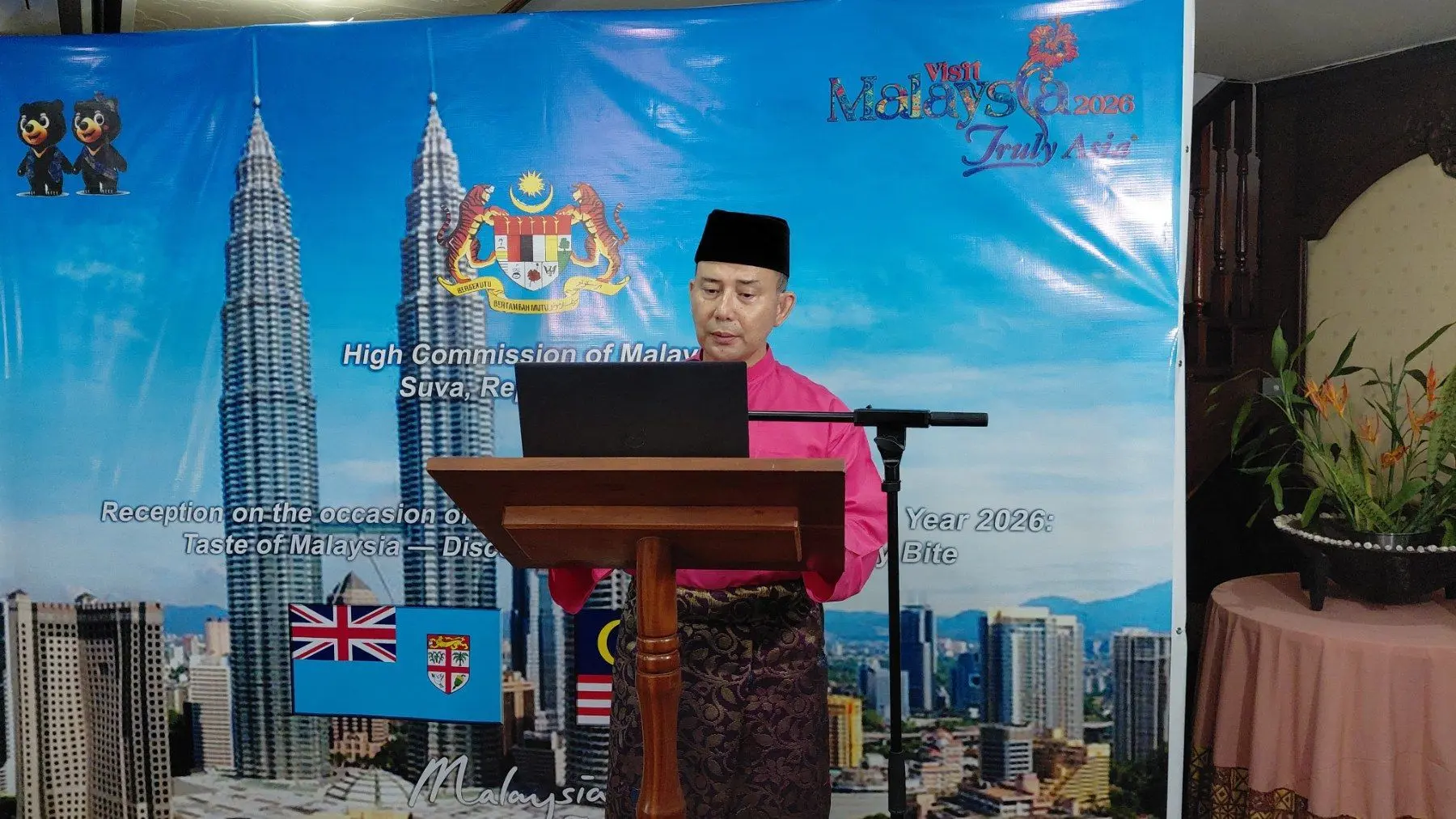 Malaysian High Commissioner Nor’Azam Mohd Idrus during his remarks on the launch of the Visit Malaysia Year 2026 campaign at the Malaysia High Commissioner’s Residence in Tamavua on November 11, 2025.