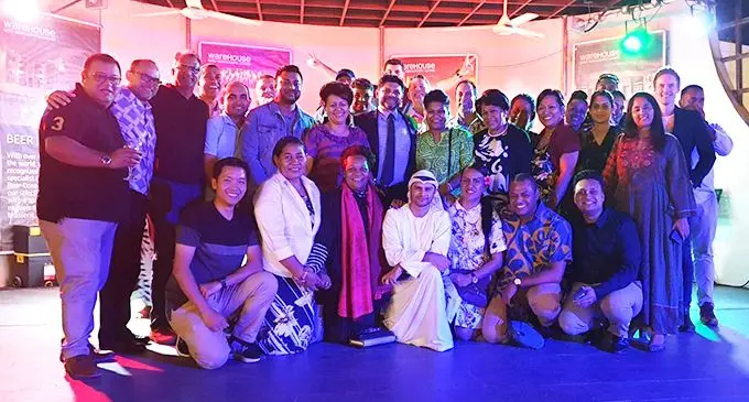 The Attorney-General and Minister responsible for Civil Aviation, Aiyaz Sayed-Khaiyum (centre), the Fiji Airways team met up with the Fijian pilots and operations personnel working with the Emirates and their families for a good talanoa at Dubai. 