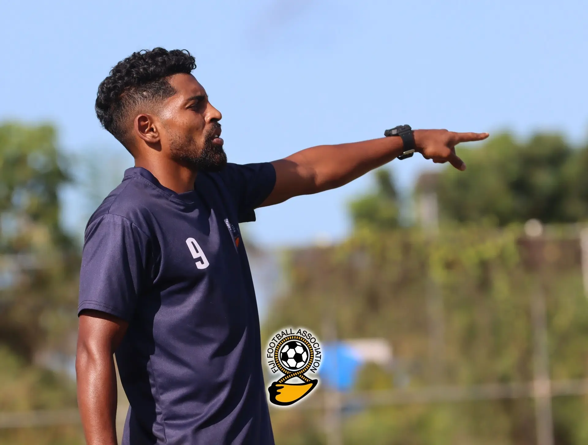 Digicel Fiji football captain Roy Krishna directs play during training at the Fiji FA Academy in Suva on June 14, 2024. Photo: Fiji FA Media. 