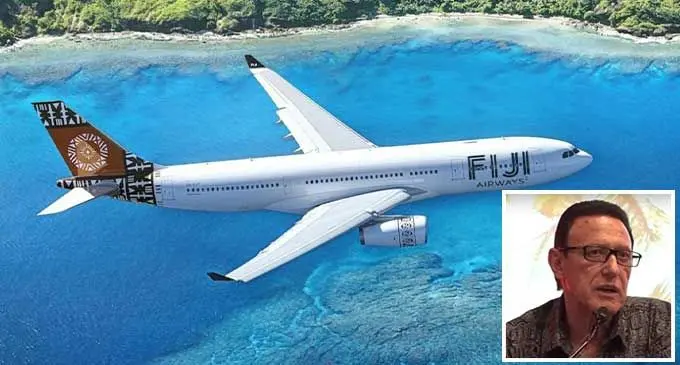 Fiji Airways, Fiji’s National carrier makes Fiji Day pledge to become recognised among elite airlines. Inset: Fiji Airways managing director and chief executive officer Andre Viljoen.