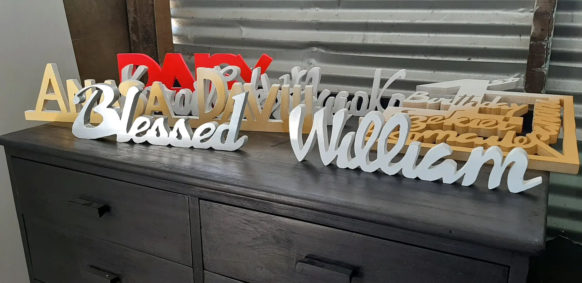Pieces of wooden craft that the couple made. Photo: Salote Qalubau