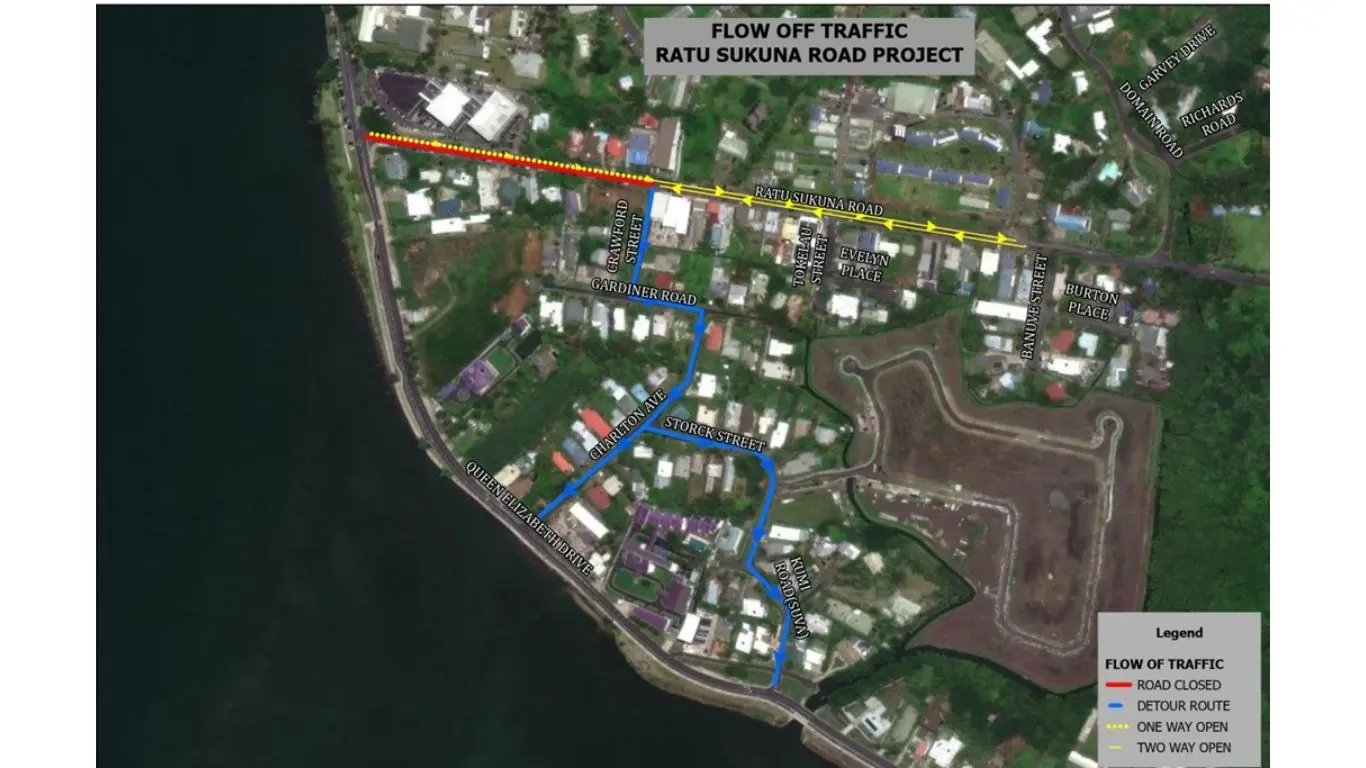 Motorists are advised of a partial road closure on Ratu Sukuna Road, between the Queen Elizabeth Drive junction and Crawford Avenue, from October 30.