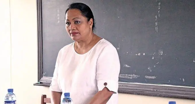 Minister for Education, Premila Kumar at Sila Central High School on October 20, 2021. Photo: DEPTFO News