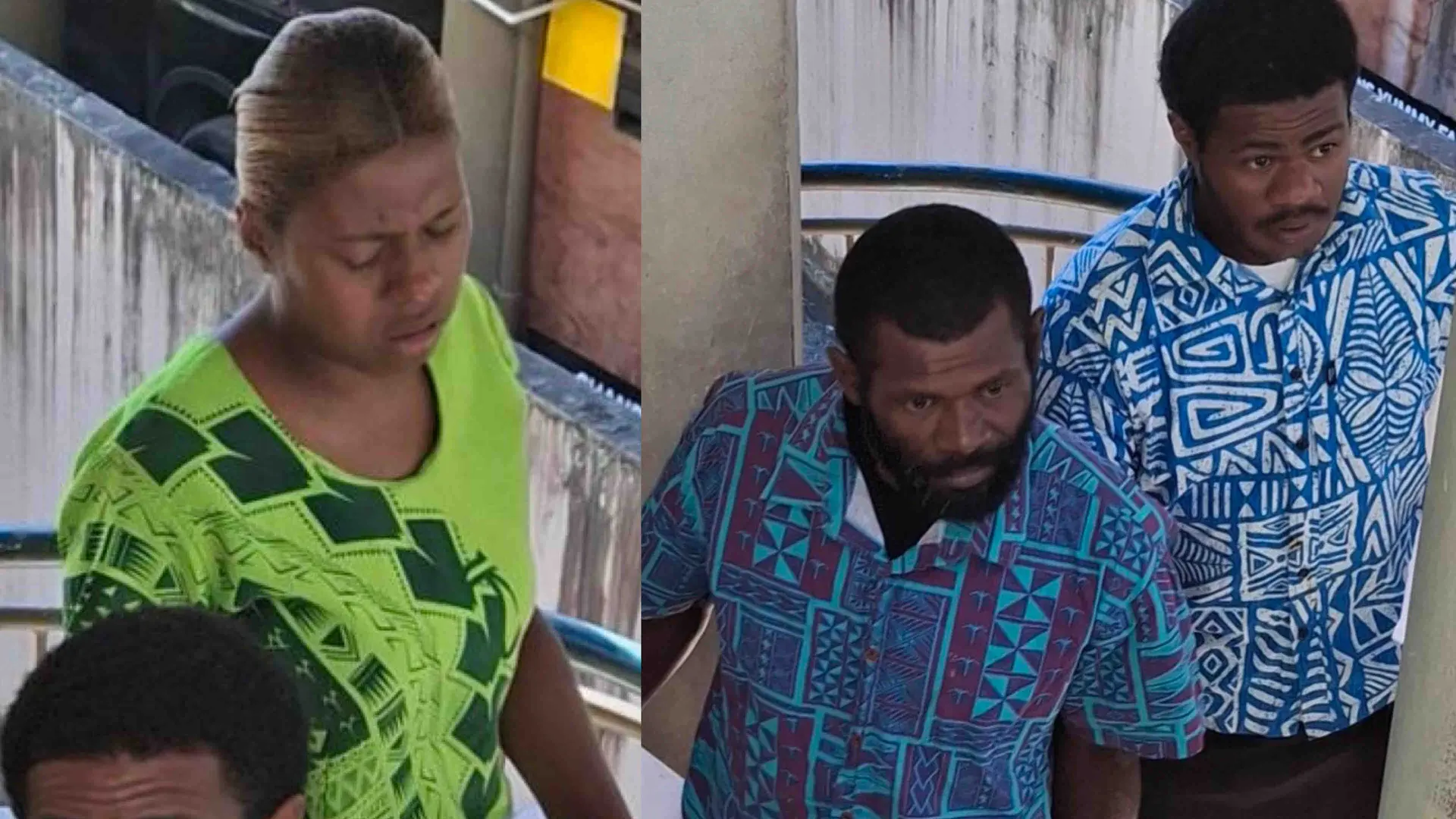 Suliasi Naikaimuri, Meli Bavesi and Josivini at the Magistrate Court in Lautoka.