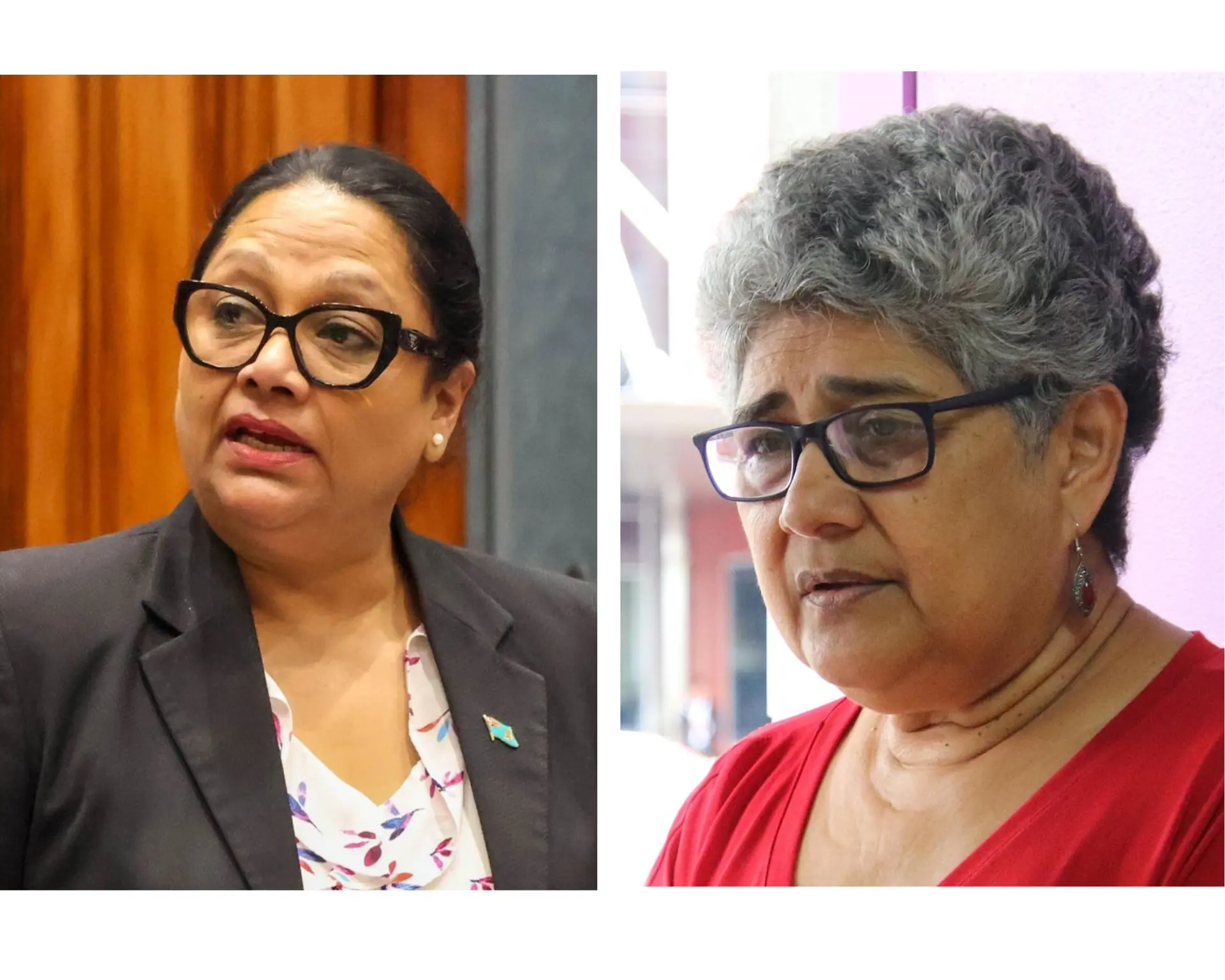 Opposition MP Premila Kumar and Fiji Women's Crisis Center coordinator Shamima Ali.