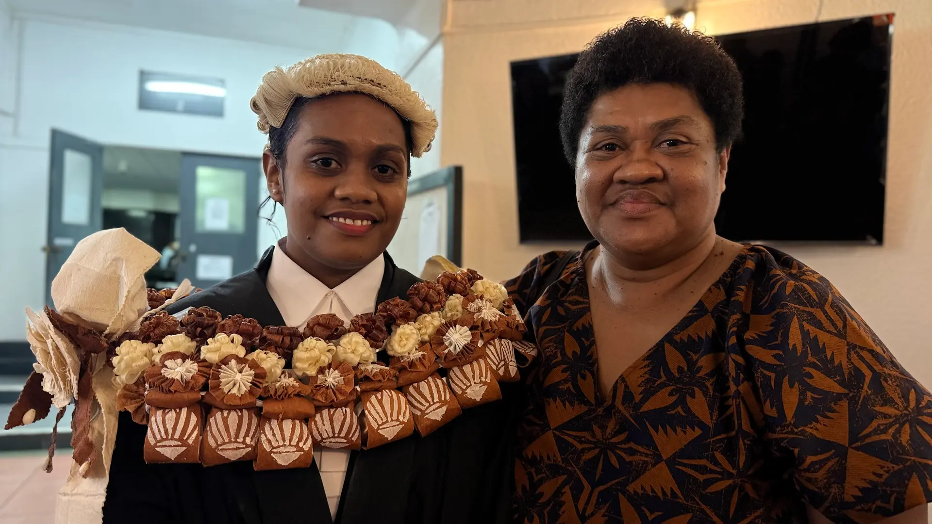From left: Newly admitted lawyer Dilaisa Diana and mother Josivini Vuanilotu