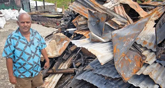 Hari Narayan 52 of Sakoca informal settlement, Tamavua  is hoping to receive assistance from people so he could rebuild a shelter for hi family after five homes was destroyrd in fire lastweek. Photo: Ronald Kumar.