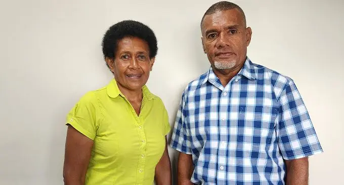 Alumita Tuila with her husband. Photo: Fiji Development Bank