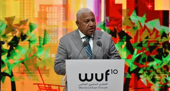Prime Minister Voreqe Bainimarama during the 10th session of the World Urban Forum in the United Arab Emirates Capital Abu Dhabi. Photo: Office of the Prime Minister 
