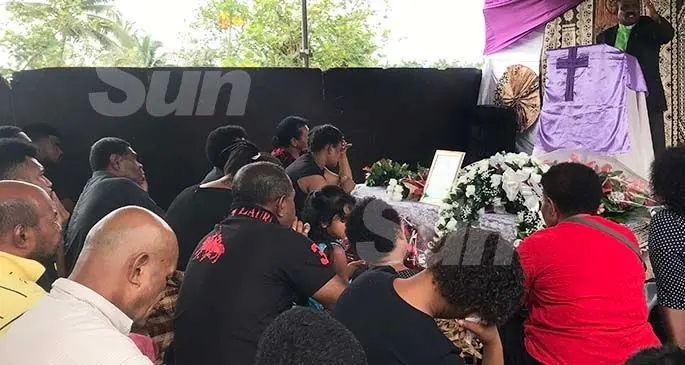 Families and friends pay their last respect at the funeral service of the late Apete Bale Piteni at Delainabua on January 7, 2020. Photo: Ilaijia Ravuwai