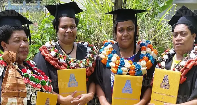 From left: Salote Tubakibau, Salote Sevutia, Sereana Danatabua and Salaseini Amoadau after the graduation ceremony on September 26, 2019. Photo: Maika Bolatiki