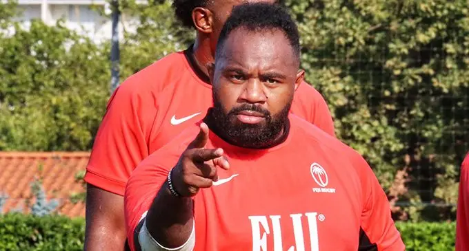 Flying Fijians tighthead prop Mesake Doge during training in Bordeaux, France, on September 7, 2023. Photo: FRU Media 