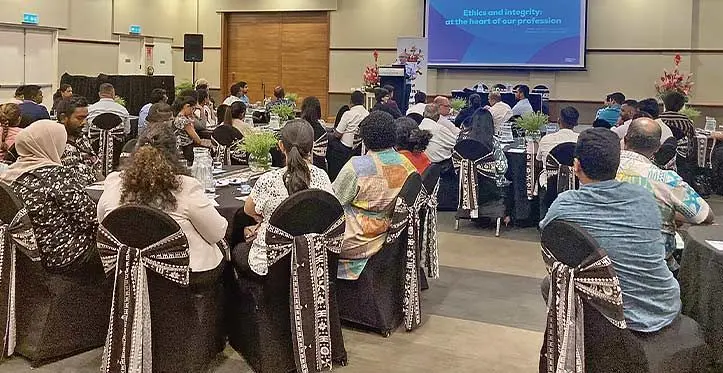 Members of the Fiji Institute of Chartered Accountants (FICA) attended a presentation during an ethics seminar in Suva on October 18, 2023.