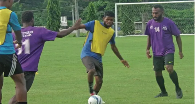 Ba football players during training at the Fiji FA Academy in Ba on February 18, 2019. Photo:RohitKumar