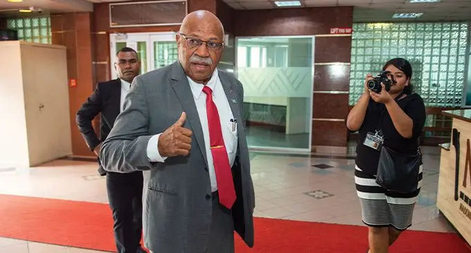 Prime Minister and chair of Constitutional Offices Commission Sitiveni Rabuka at Suvavou House on July 7, 2023. Photo: Leon Lord
